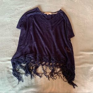 Rewind Blue Shirt with Tassels Size XS